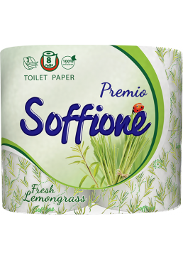 Туалетная бумага Soffione Fresh Lemongrass 3 слоя, 8 рулонов 